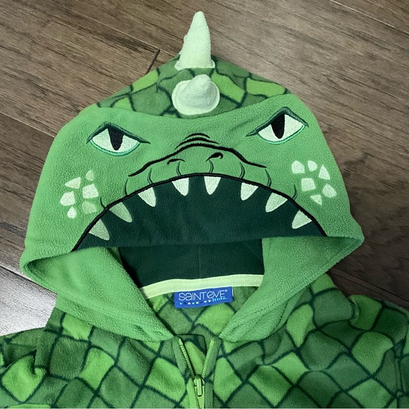 EUC Big Kids Size 10-12 Unisex Onesie Pajama Zip-Up - Picture 3 of 5